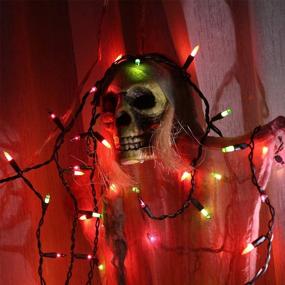 img 2 attached to 🎃 RECESKY 200 Halloween Icicle Lights - 13.6ft Multi Color Curtain String Light for Outdoor and Indoor Decor, Fairy Mini Bulb Lighting for Garden, Yard, Bedroom, Window, House, Halloween Party Decorations