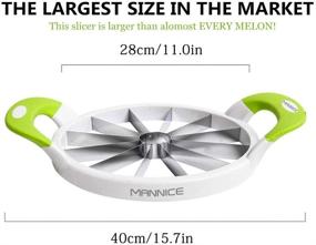 img 3 attached to 🍉 12-in-1 Extra Large Stainless Steel Watermelon Slicer with Silicone Handle - As Seen On TV