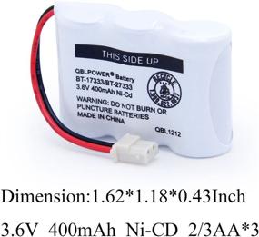 img 3 attached to QBLPOWER Rechargeable Battery Pack of 2 - BT-17333 BT-27333 Handset Telephone 🔋 Battery 2/3AA 3.6V NI-CD Compatible with Cordless Phones: BT17333, BT27333, BT-17233, BT17233, BT-163345, CS5121