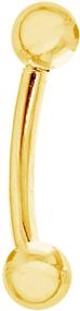 img 4 attached to Ritastephens 14k Solid Gold Eyebrow Ring Jewelry - 16 Gauge (Yellow/White) for Enhanced SEO