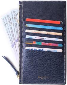 img 3 attached to Stylish RFID Women's Credit Card Holder Wallet: Large Leather Wallets with Zip Pocket for Phone, Coin, and Check