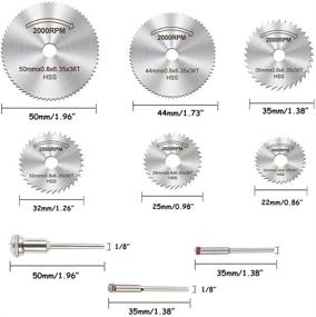 img 3 attached to 🔪 Rotary Tool Cutting Wheel Set: 88Pcs HSS Circular Saw Blades for Wood, Glass, Plastic, Metal, and More – Dremel Compatible Kit with Mandrels Included