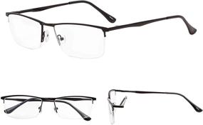 img 2 attached to 👓 GUD Metal Half-rim Reading Glasses – 3 Pairs for Women and Men