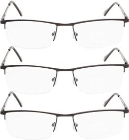 img 3 attached to 👓 GUD Metal Half-rim Reading Glasses – 3 Pairs for Women and Men