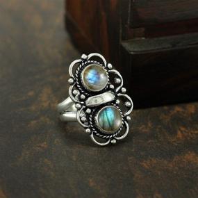 img 1 attached to 🏻 3 50Ctw Labradorite Silver Handmade Size 11.5 Boys' Jewelry: Luxury and Style Combined