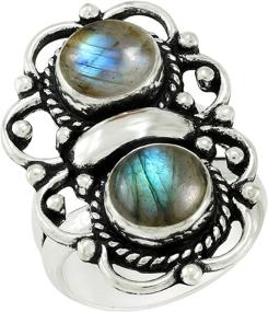 img 4 attached to 🏻 3 50Ctw Labradorite Silver Handmade Size 11.5 Boys' Jewelry: Luxury and Style Combined