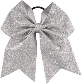 img 4 attached to Kenz Laurenz Glitter Cheer Bows - Ideal Softball Gifts for Girls and Women Team: Complete Your Cheerleader Outfit with Strong Hair Ties and Ponytail Holder