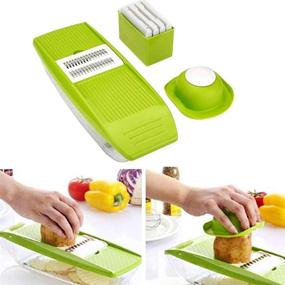 img 3 attached to 🥔 K BASIX Mandoline Slicer Spiralizer: 5-in-1 Adjustable Vegetable Cutter with Ultra Sharp Blades for Potato Slicing, Julienne & Food Storage