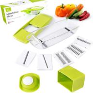 🥔 k basix mandoline slicer spiralizer: 5-in-1 adjustable vegetable cutter with ultra sharp blades for potato slicing, julienne & food storage logo