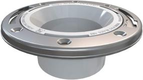 img 2 attached to 🚽 Oatey 43495 PVC Closet Flange: Stainless Steel Ring, 3" x 4", White - No Test Cap Included