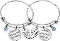 👭 sisterly bond: not sisters by birth but sisters by heart bracelets - best friend bff bangles, perfect gift logo