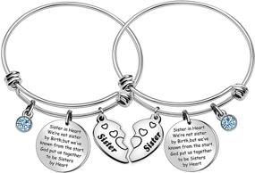 img 4 attached to 👭 Sisterly Bond: Not Sisters By Birth But Sisters By Heart Bracelets - Best Friend BFF Bangles, Perfect Gift