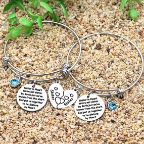 img 2 attached to 👭 Sisterly Bond: Not Sisters By Birth But Sisters By Heart Bracelets - Best Friend BFF Bangles, Perfect Gift