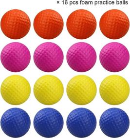 img 3 attached to 🏌️ KOFULL Foam Golf Balls for Practice - Soft, Elastic Sponge Balls for Indoor & Outdoor Use (Pack of 16, Pink, Red, Blue, Yellow, Orange)