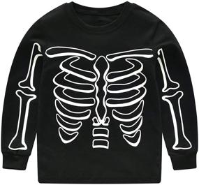 img 2 attached to Glowing Skeleton Ghost Pajamas: Boys Sleepwear for Halloween - Size 2-7T