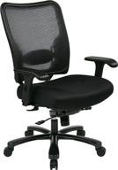 🪑 space seating big and tall airgrid ergonomic managers chair with adjustable arms and padded mesh seat - gunmetal finish base, black logo