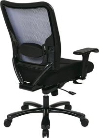 img 1 attached to 🪑 SPACE Seating Big and Tall AirGrid Ergonomic Managers Chair with Adjustable Arms and Padded Mesh Seat - Gunmetal Finish Base, Black