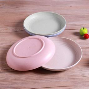 img 1 attached to Environmentally Friendly Unbreakable Dishware: Lightweight, Microwave & Dishwasher Safe Plates