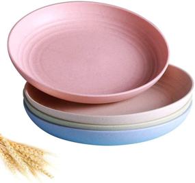 img 4 attached to Environmentally Friendly Unbreakable Dishware: Lightweight, Microwave & Dishwasher Safe Plates