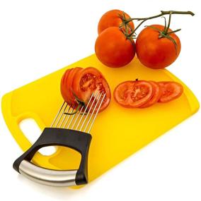 img 2 attached to HanleyDepot Onion Slicer Holder: Stainless Steel, Effortless Vegetable Slicing