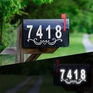 📮 waterproof self-adhesive vinyl reflective mailbox numbers for outdoor use | 4 inch | includes 2 flower decals | ideal for address numbers, house signs, doors, and farmhouse decor логотип
