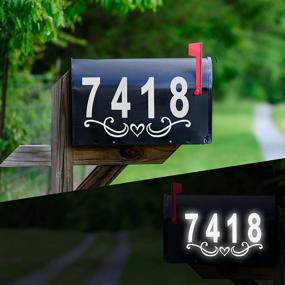 img 4 attached to 📮 Waterproof Self-Adhesive Vinyl Reflective Mailbox Numbers for Outdoor use | 4 Inch | Includes 2 Flower Decals | Ideal for Address Numbers, House Signs, Doors, and Farmhouse Decor