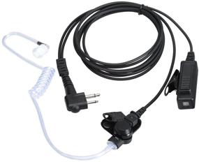 img 4 attached to 📻 1 Pack Motorola Walkie Talkie Earpieces with Mic - 2 Pin Acoustic Tube Headset and PTT for CP200, GP2000, XU1100, PRO1150, MU12