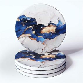 img 4 attached to 🍻 Absorbent Abstract Alcohol Coasters by RoomTalks: Stylish Protection for Your Furniture