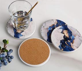 img 1 attached to 🍻 Absorbent Abstract Alcohol Coasters by RoomTalks: Stylish Protection for Your Furniture