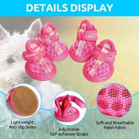 img 2 attached to 🐾 SUNFURA Dog Shoes Pet Boots: Breathable and Comfortable Mesh Sandals with Anti-Slip Sole - Ideal Paw Protection for Summer Activities