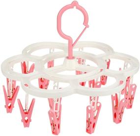 img 4 attached to 👕 Clothes Drying Rack with 16 Clips - Laundry Hanger for Underwear, Baby Clothes, Socks, Bras, Towel, Pants, Hat, Scarf, Cloth Diapers, Gloves - Pink