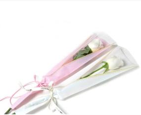 img 4 attached to 🌹 100 Pack of Black Single Rose Packaging Bags with Flower Wrapping Paper (White)