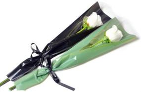 img 1 attached to 🌹 100 Pack of Black Single Rose Packaging Bags with Flower Wrapping Paper (White)