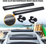 🚗 universal soft roof cargo rack crossbar pads - monoking 28'' aero | anti-slip waterproof | includes 12ft tie-down ratchet straps | ideal for surfboard, kayak, sup, canoe, paddle board, snow board logo