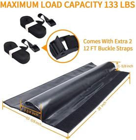 img 1 attached to 🚗 Universal Soft Roof Cargo Rack Crossbar Pads - MONOKING 28'' Aero | Anti-Slip Waterproof | Includes 12FT Tie-Down Ratchet Straps | Ideal for Surfboard, Kayak, SUP, Canoe, Paddle Board, Snow Board