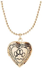 img 1 attached to Women's Floating Charms Locket Necklace - Simple Heart Pendant with Animal Dog Paw Design for Memorial Jewelry