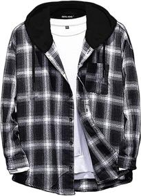 img 4 attached to DEVIL KING Lightweight Flannel Jackets for Men's Clothing and Active Wear