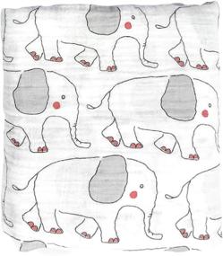 img 1 attached to 🐘 Cute Muslin Baby Blanket with Polka Dots - New York Theme (Red Elephant)