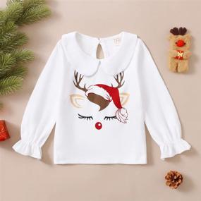 img 3 attached to 👶 Adorable Baby Girl Long Sleeve Doll Collar Blouse: Stylish Solid Color T-Shirt Top Bottom for Kids