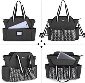 img 1 attached to 🎒 Stylish and Practical CURMIO Teacher Work Bag: Portable Tote with Laptop Sleeve, Black with Arrow Design