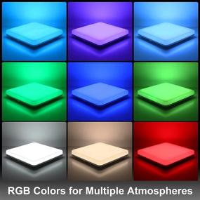 img 3 attached to Oeegoo 13-дюймовая потолочная светильник с диммером RGB: Управление с пульта, водонепроницаемый, регулируемый от 3000 до 6500K, идеально подходит для освещения спальни и ванной комнаты.