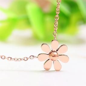 img 3 attached to 🌼 Vintage Daisy Flower Pendant Necklace for Women and Girls - Stainless Steel Fashion Accessory by KESTYLE