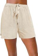 🩳 niceyi women's casual waffle knit solid color shorts – elastic waist, pockets, perfect for summer beach logo