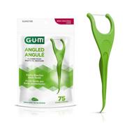 🦷 gum angled flossers, fresh mint, pack of 75 for effective oral care logo