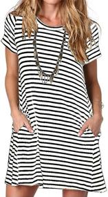 img 4 attached to Alaster Womens Casual Striped Dresses Women's Clothing for Dresses