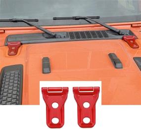 img 4 attached to YANWEN Front Engine Hood Hinge Trim Decoration Cover Compatible With Jeep JL JLU Wrangler &Amp