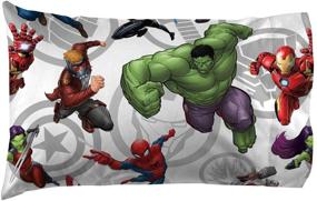 img 2 attached to 🌟 Marvel Avengers Team 5 Piece Full Bed Set - Comforter & Sheet Set - Super Soft Polyester - Fade Resistant - Official Marvel Product