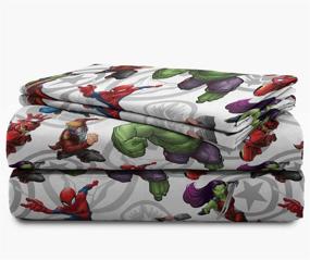 img 1 attached to 🌟 Marvel Avengers Team 5 Piece Full Bed Set - Comforter & Sheet Set - Super Soft Polyester - Fade Resistant - Official Marvel Product