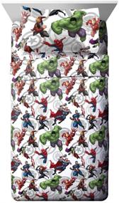 img 3 attached to 🌟 Marvel Avengers Team 5 Piece Full Bed Set - Comforter & Sheet Set - Super Soft Polyester - Fade Resistant - Official Marvel Product