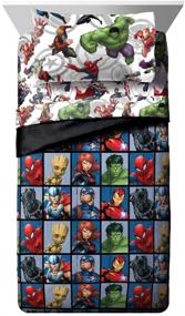 img 4 attached to 🌟 Marvel Avengers Team 5 Piece Full Bed Set - Comforter & Sheet Set - Super Soft Polyester - Fade Resistant - Official Marvel Product